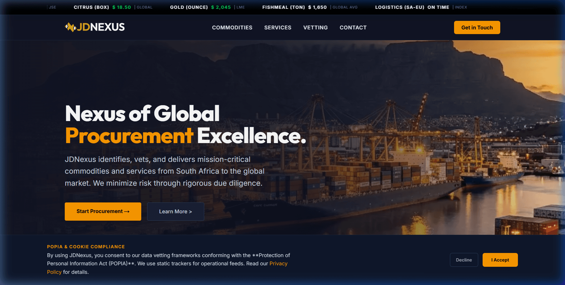 JDNexus Global Trade & Export Portal - International Trade & Exports Mantle Core Showcase